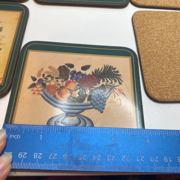 Vintage Pimpernel De Luxe Coasters - 6 Piece - Theorems Basket Of Fruit - Picture 7 of 8